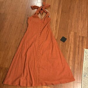 Lulus burnt orange halter dress